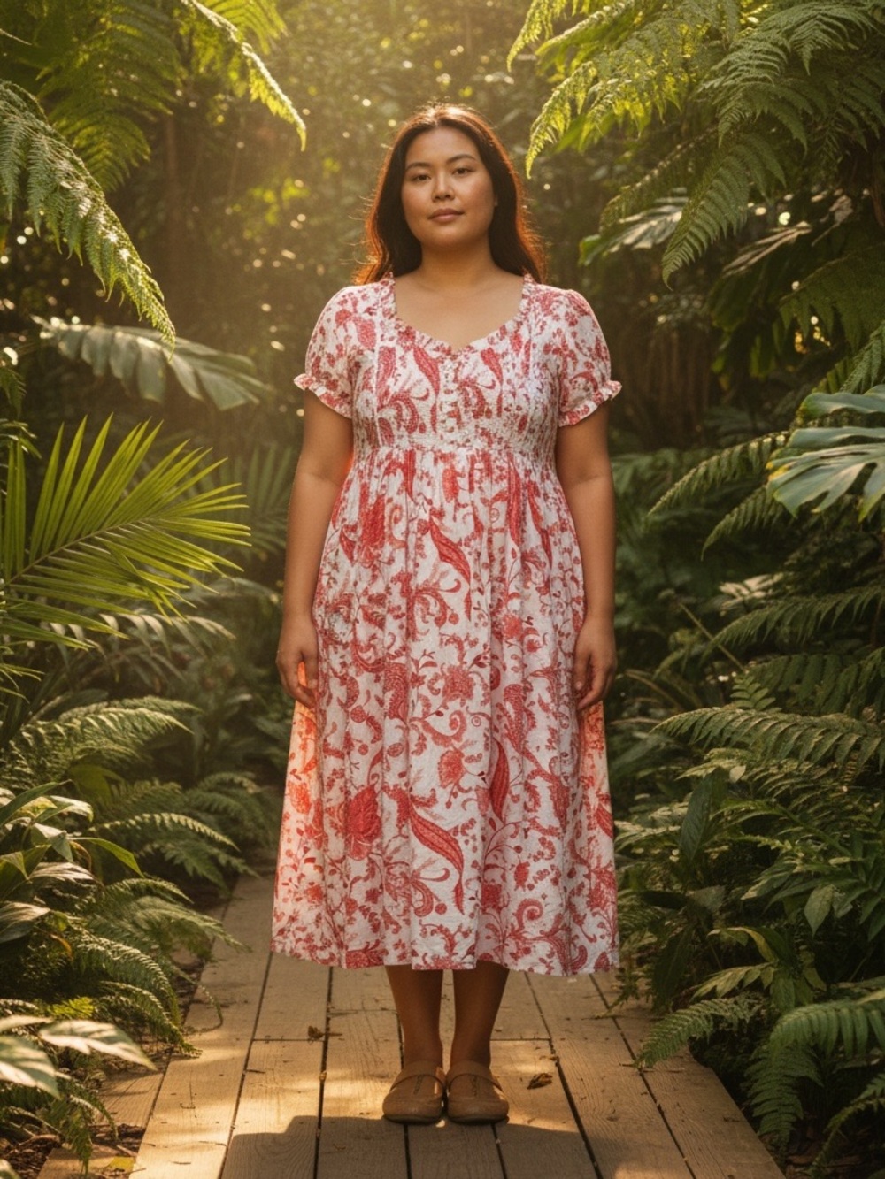 WAYWARD FANCIES ESHAKTI Floral Maxi Dress Red 3X/26W